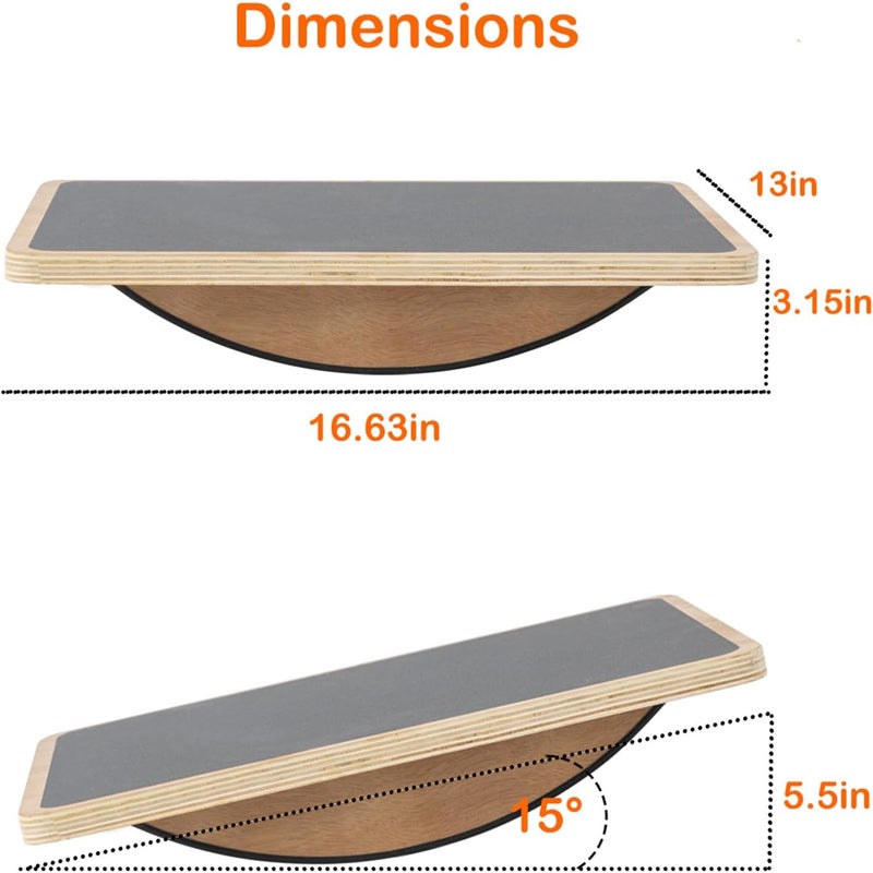 Juoe Balance Board Wobble Board for Adults and Kids - Anti-Slip 350LBS Balance Board for Physical Therapy,Balance Training,Posture Correction,Standing Desk Core Strength Wooden Balance Rocker Board - Image 2